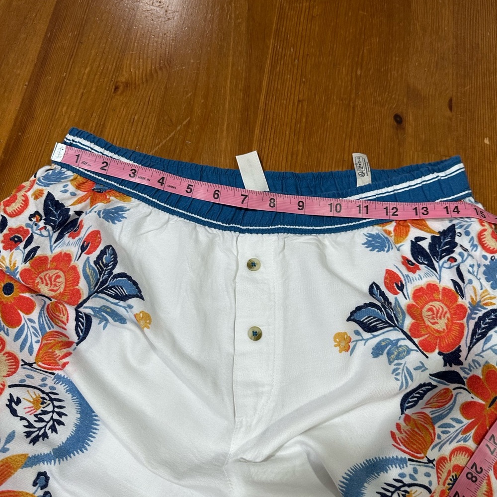 Anthropologie Floral White and Blue Pajama Set - Picture 7 of 12
